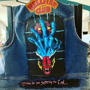 Denim vest- hand painted